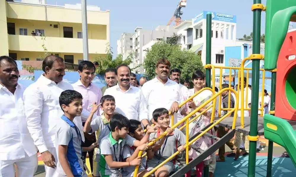 Mayor opens childrens park at Gachibowli