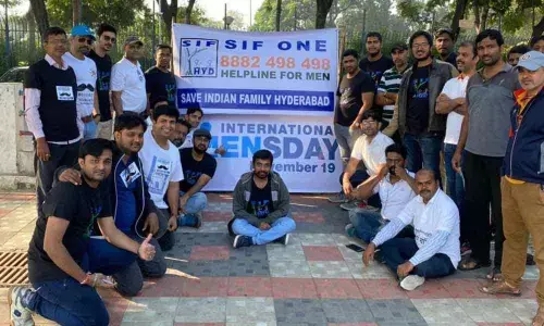 Signature campaign for mens rights at NTR Park