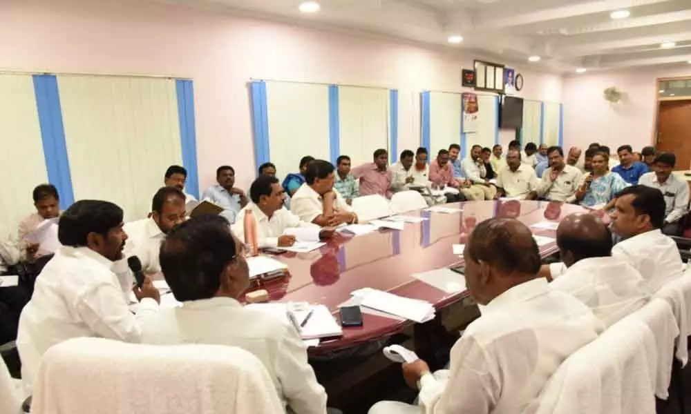 Energy Minister G Jagadish Reddy holds a review meeting on Mission Bhagiratha