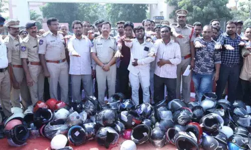 Drive against low-quality helmets in Cyberabad held