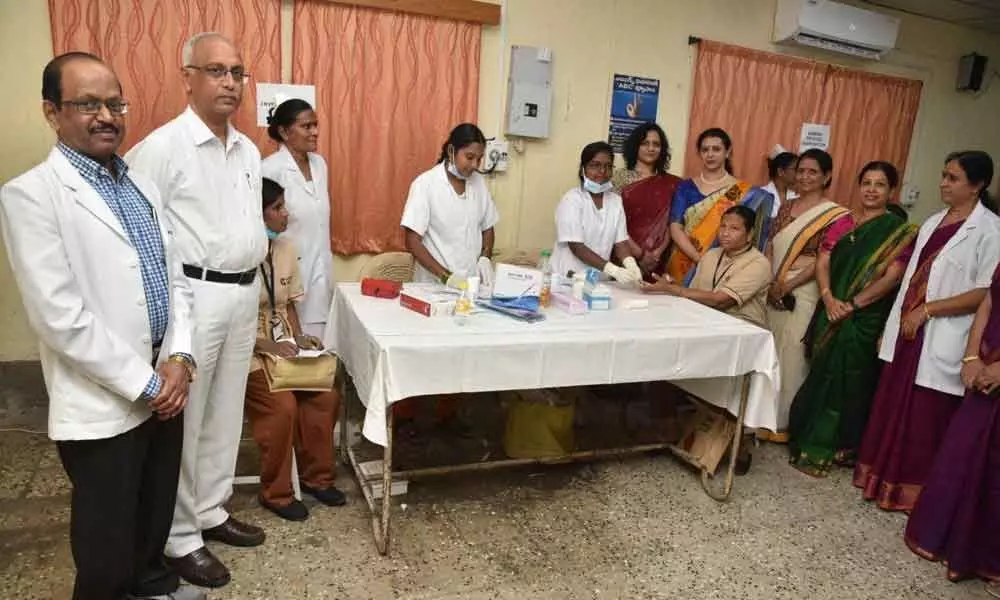 Health camp for South Central Railwa contract staff  at Central Hospital Lallaguda