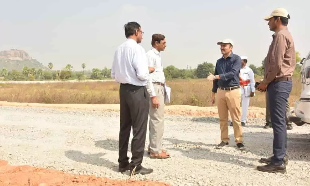 Warangal: Collector Pashanth Jeevan Patil inspects Maa City layout