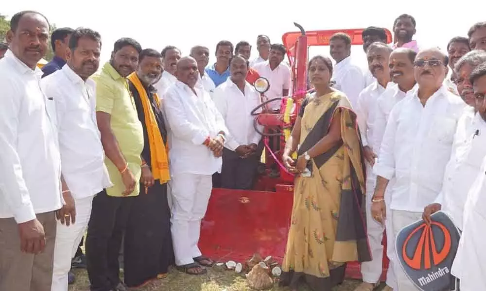 MLA Gudem Mahipal Reddy donates tractors to two gram panchayats