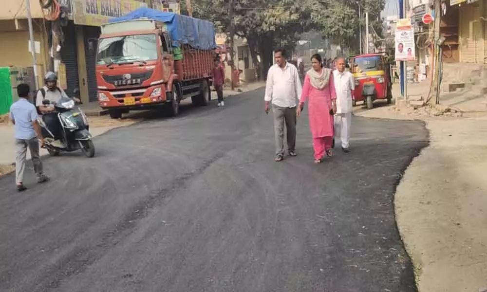 BT road works underway at Chandanagar