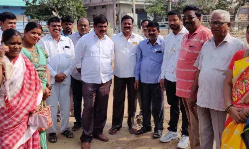 Corporator Jupalli Satyanarayana inspects park works at Kukatpally