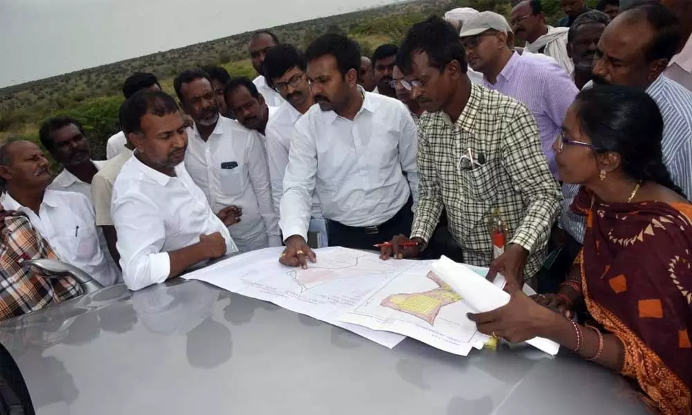 Jammalamadugu MLA inspected lands for steel plant