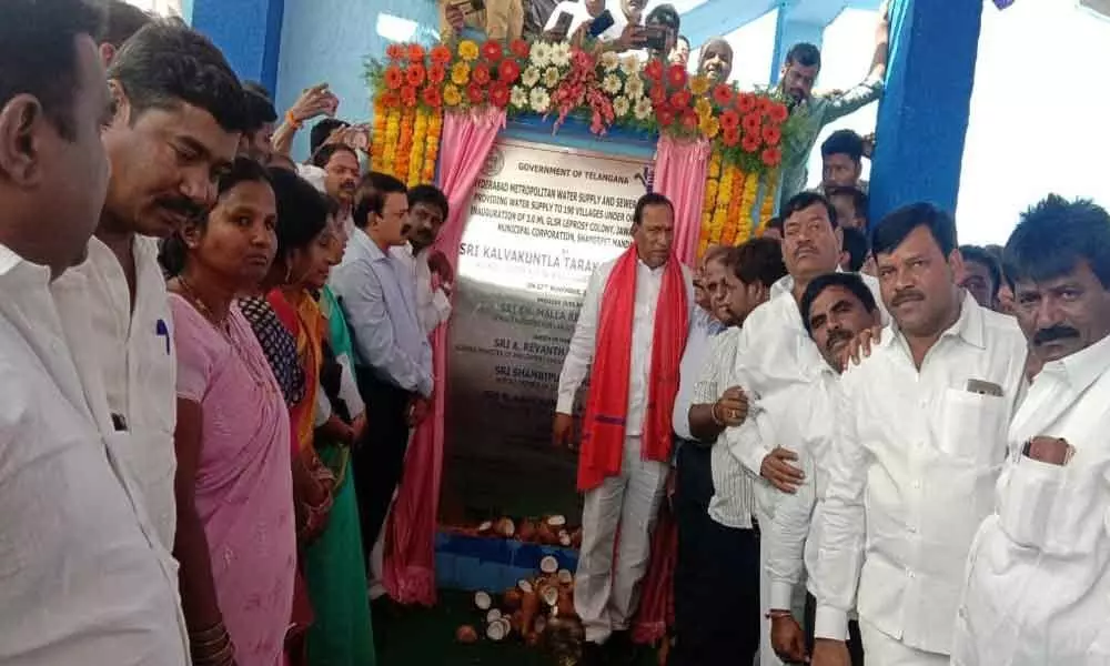 Malla Reddy launches water bank at Jawaharnagar Colony
