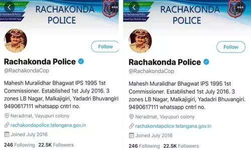 Rachakonda cops twitter handle termed authentic