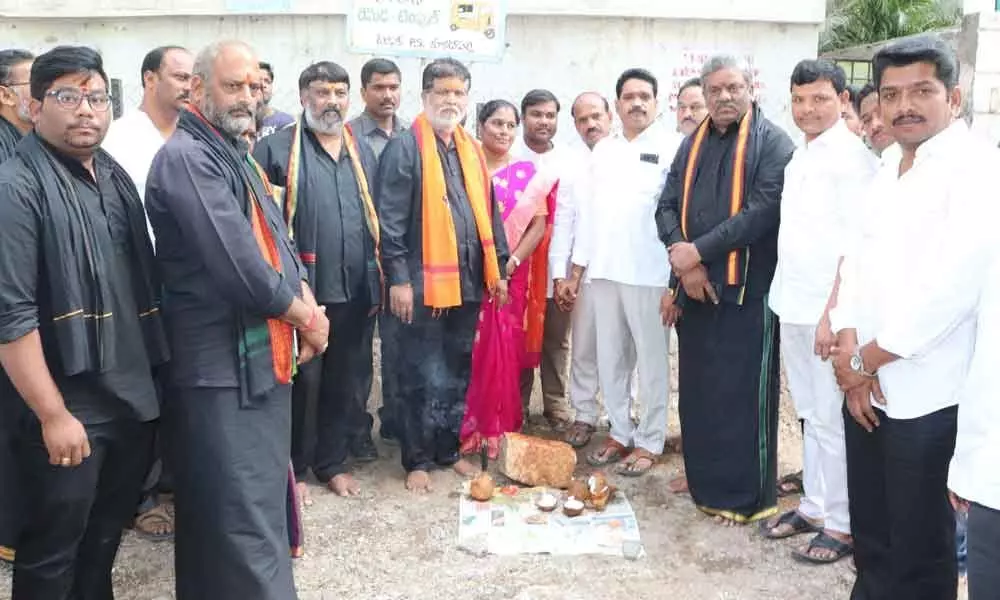 MLA Madhavaram Krishna Rao lays stone for develop works at Balajinagar division