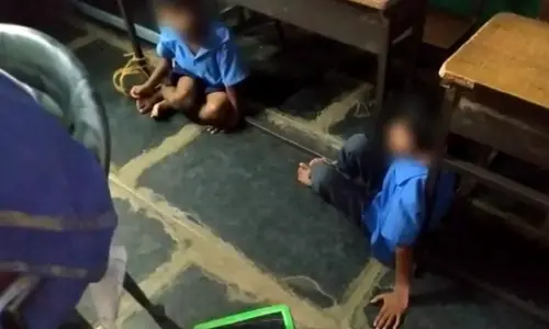 Two students tied to bench for being mischievous in Anantapur district