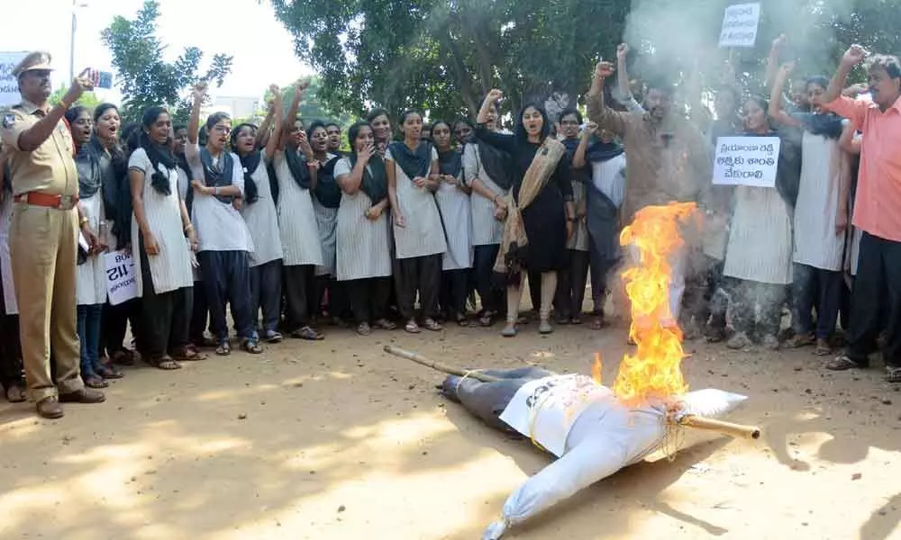 Protests erupt in Vizag over Priyankas rape, murder