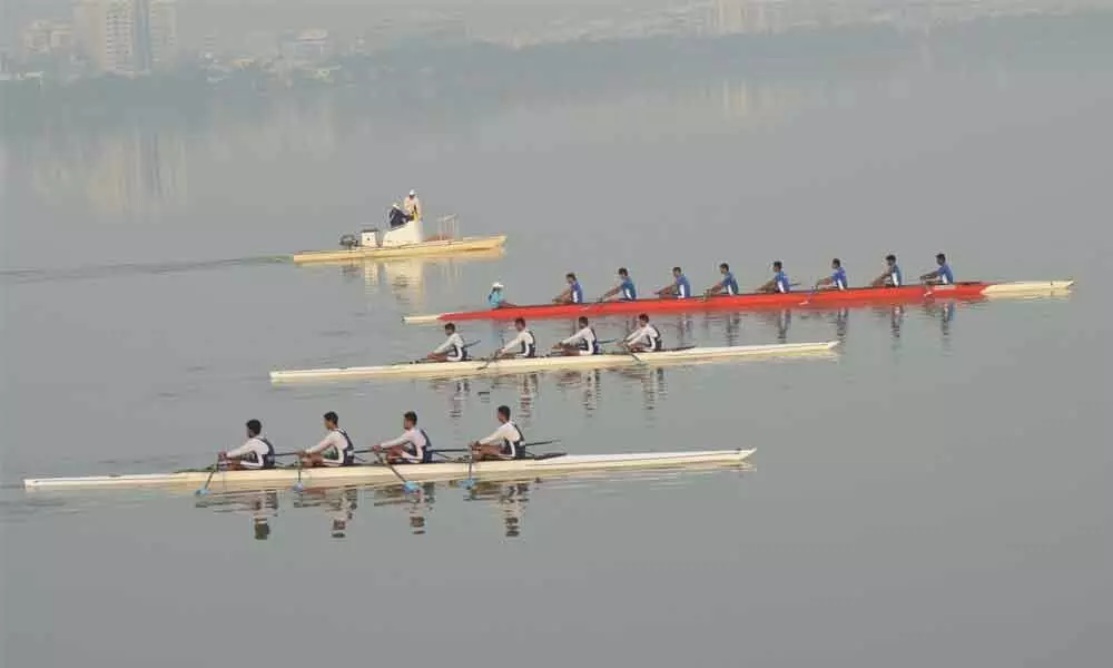 Rowing Triathlon organised to promote the sport in Hyderabad