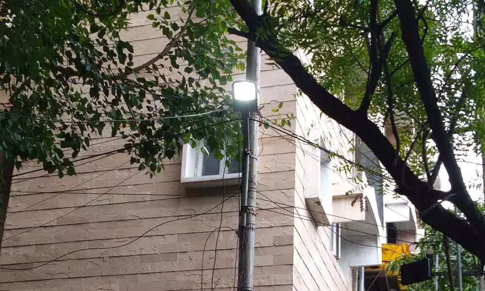 Streetlights stay on even during day in Arora Colony