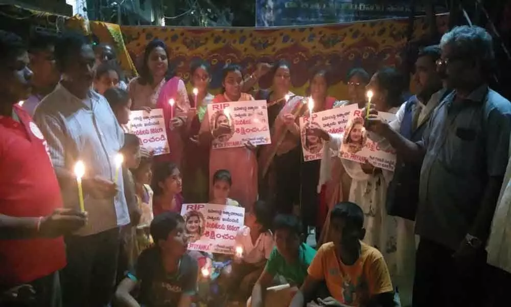 Candle rally held for Dr Priyanka Reddy