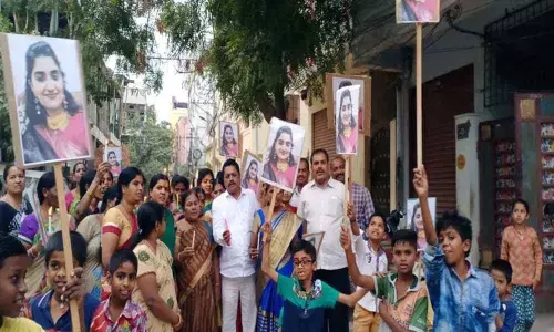 Candle light rally for Priyanka Reddy