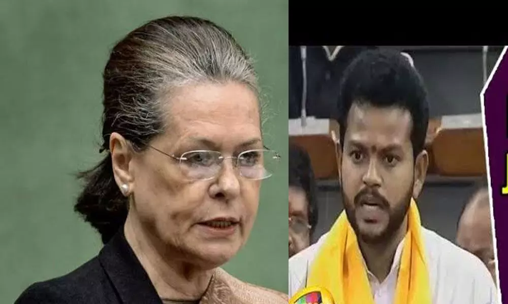 Congress President Sonia Gandhi blown away by TDP MPs speech in Lok Sabha