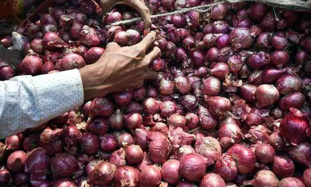 Odisha Congress unique protest against rising onion prices
