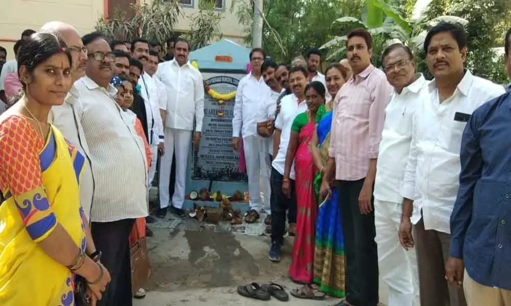 MLA Arekapudi Gandhi, Corporator Janakirama Raju launch development works in Hydernagar division
