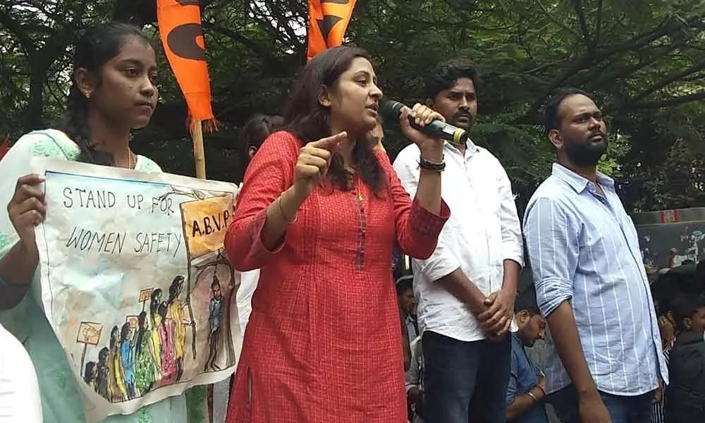Dharna Chowk: ABVP takes out protest rally