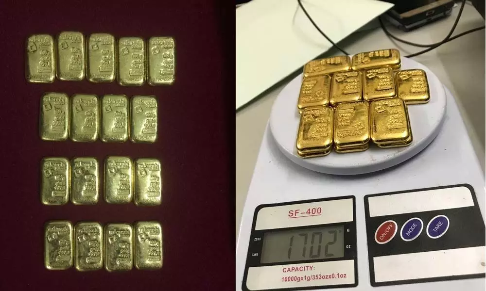 DRI officials seized Rs 66.64 lakh smuggled foreign gold near Charminar