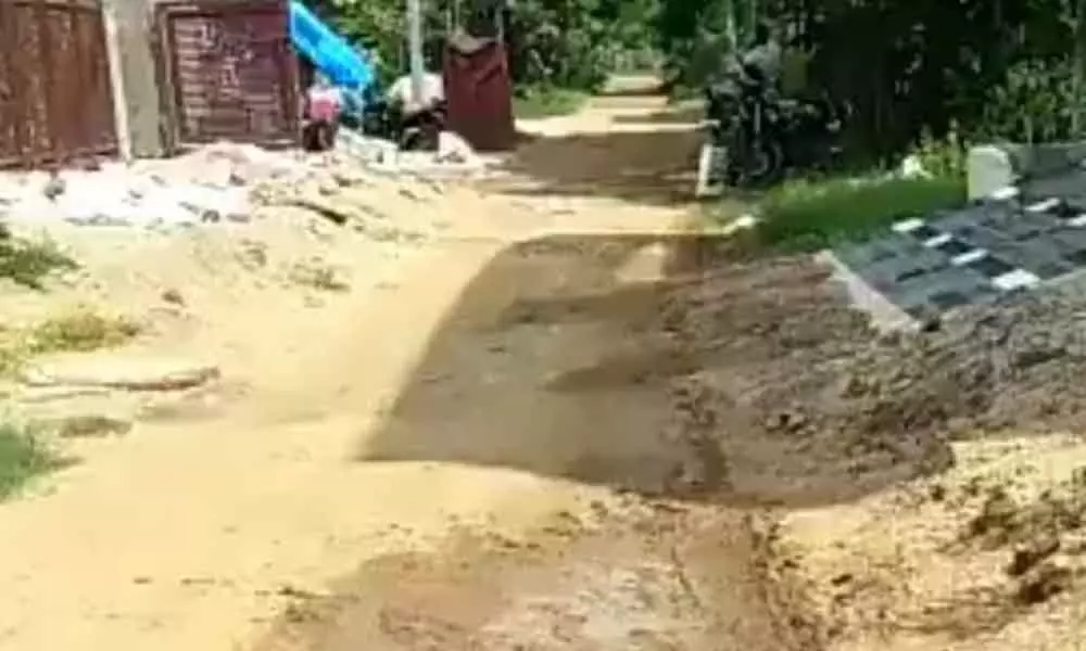 Bad state of road causing troubles at Medchal