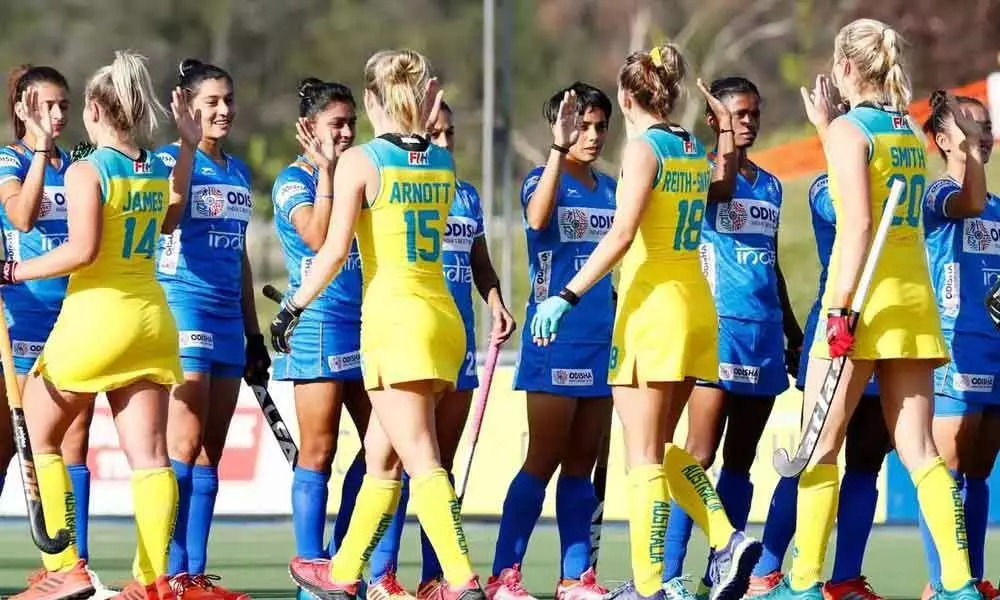 Indian jr womens team draws with Aus in 3-Nation hockey tourney