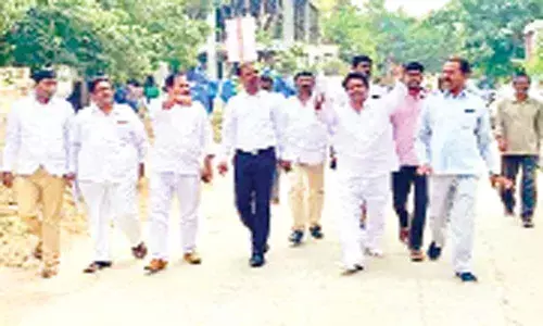 MRO Goutham inspects encroached land in Seetharam Colony