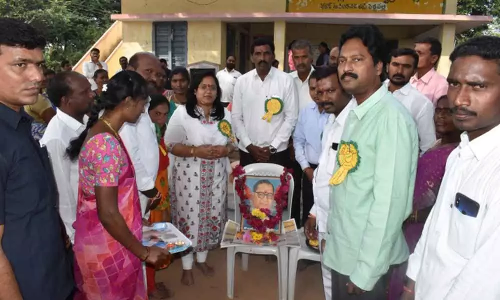 Peddapalli: Ambedkars 63rd death anniversary observed by paying floral tributes