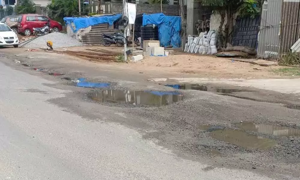 Bad road is back-breaking in Nacharam industrial area road
