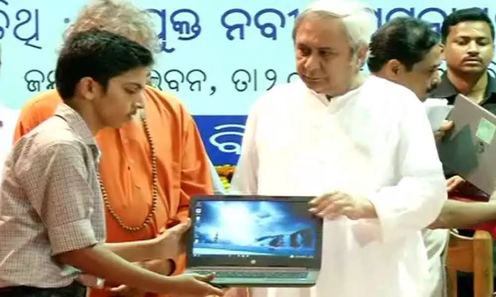 Laptop distributed to meritorious students: Odisha CM Naveen Patnaik