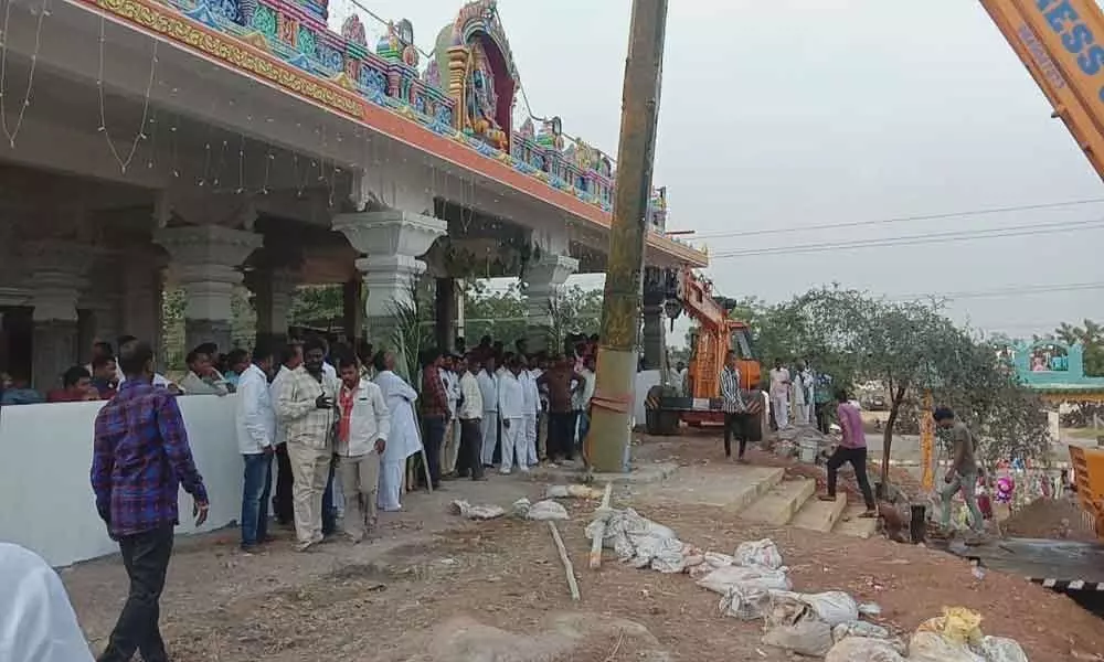 Dhwaja Sthamba erected at temple
