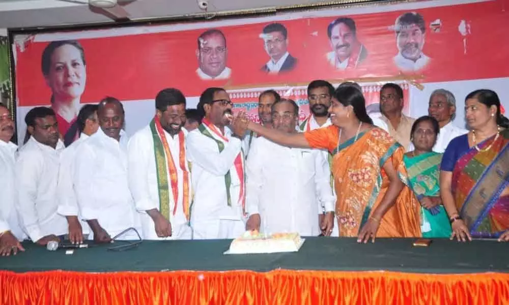 Khammam: District Congress Committee celebrates Sonia Gandhis birthday