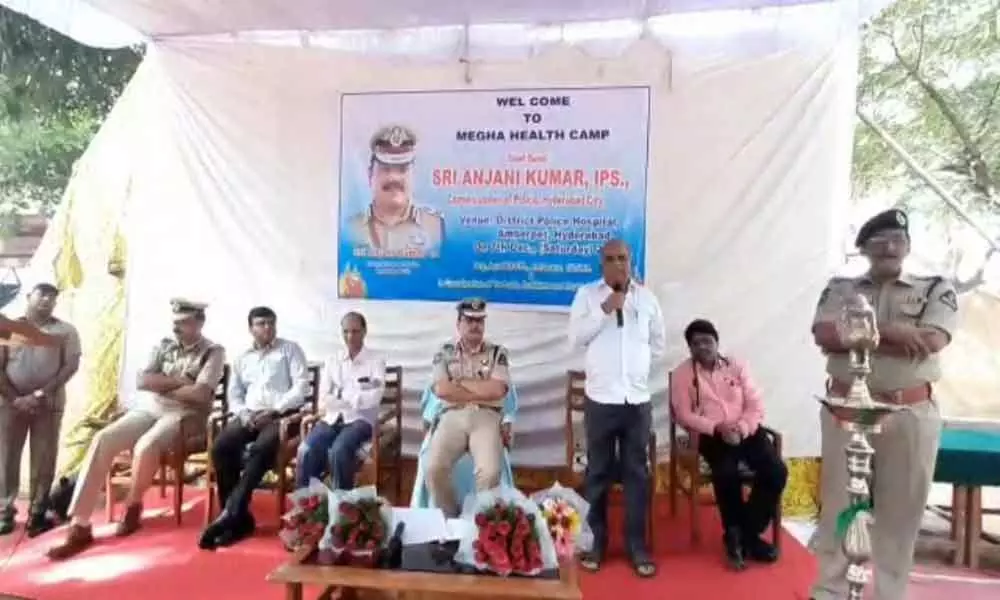 Health camp held for police in Amberpet