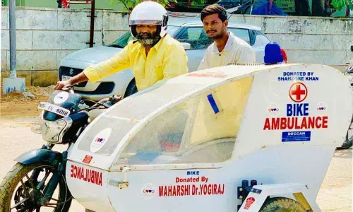 An ambulance service on two-wheeler