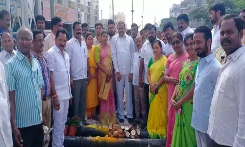 MLA Arekapudi Gandhi launches Manjira pipeline works