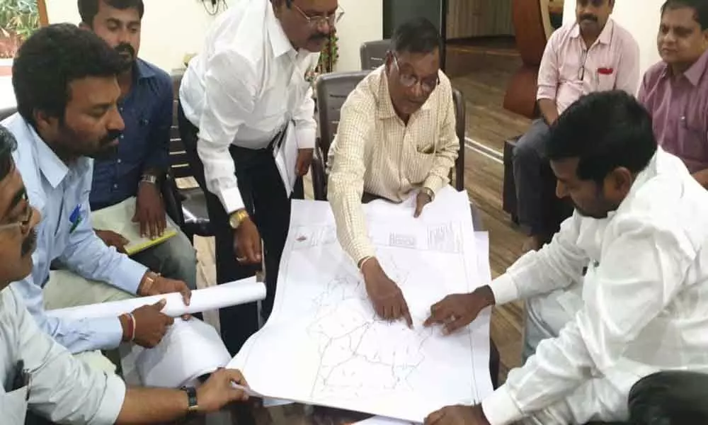 Minister Jagadish Reddy reviews the construction of rural roads in Suryapet district