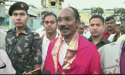 Isro chairman K Sivan offers prayers at Tirupati ahead of PSLVs 50th mission