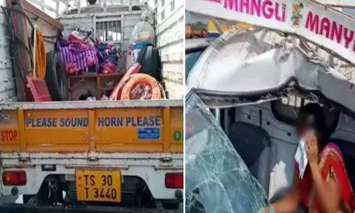 Three injured in Chatanpally road accident at Shadnagar