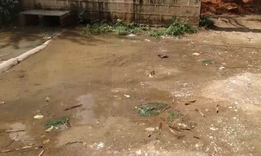 Sewage line laid, but connections not given at Ushodaya Colony in Gajulramaram