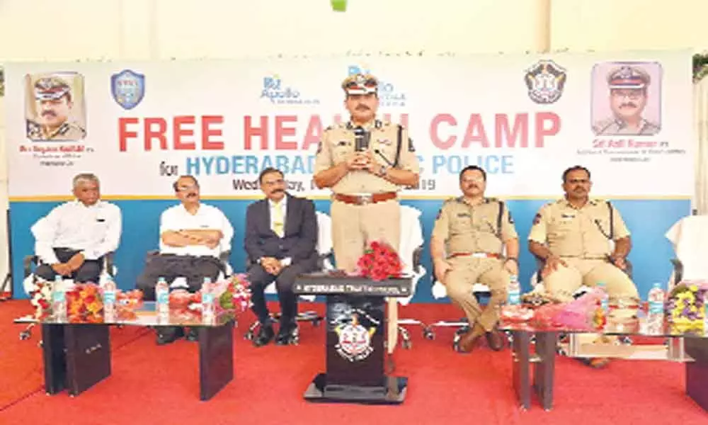 Health camp for traffic cops inaugurated at Hyderguda