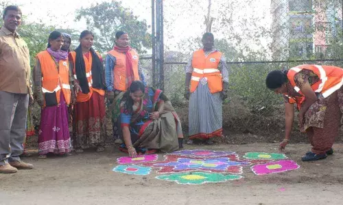 Rangolis drive Swachh message home in Arunodaya colony