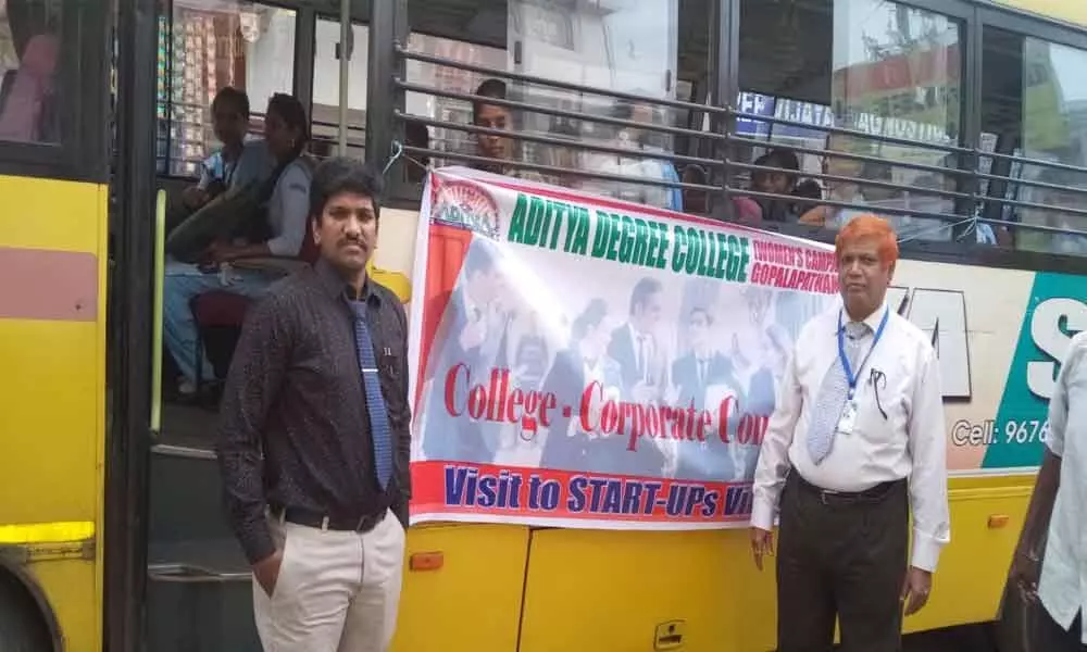 Hyderabad: Aditya College girl students visit startup village in College-Corporate Connect
