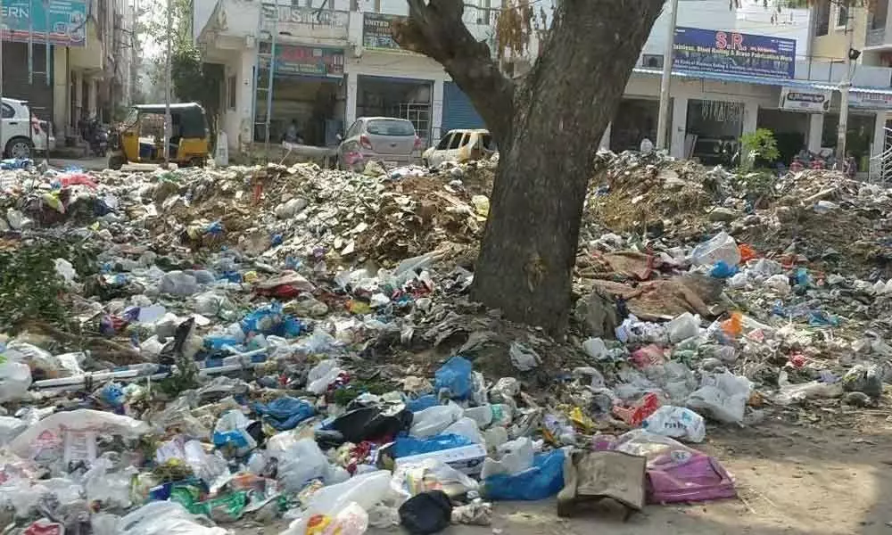 Garbage piles dot Manikonda