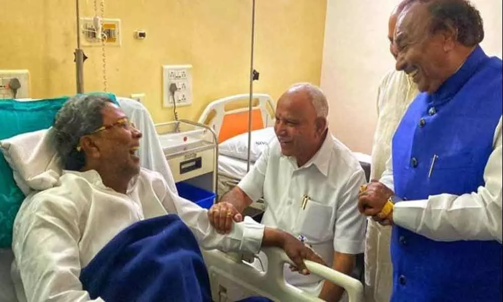 Karnataka CM Yediyurappa visits Congresss Siddaramaiah at Bengaluru hospital
