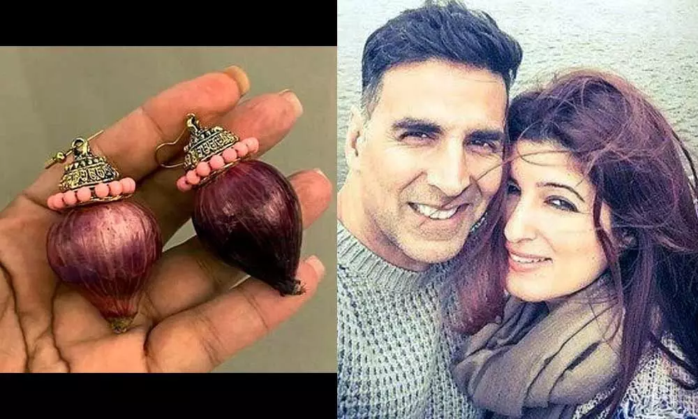 Akshay Kumar has gifted a pair of onion earrings to Twinkle Khanna. Shes happy to receive it