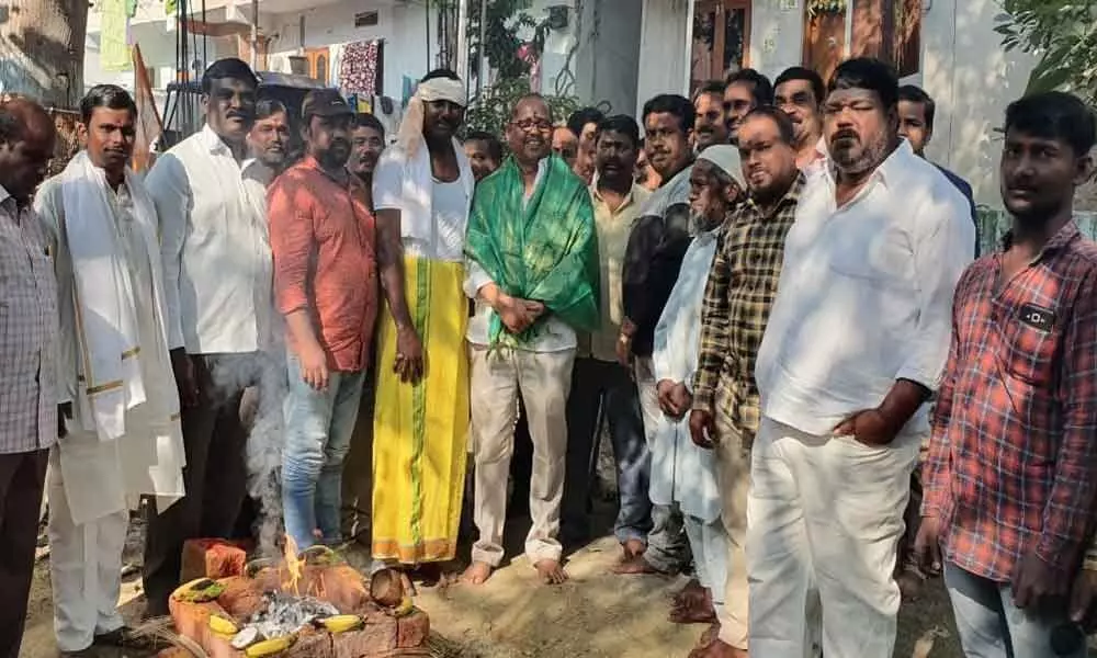 Shanti puja performed at temples in PJR Nagar Colony