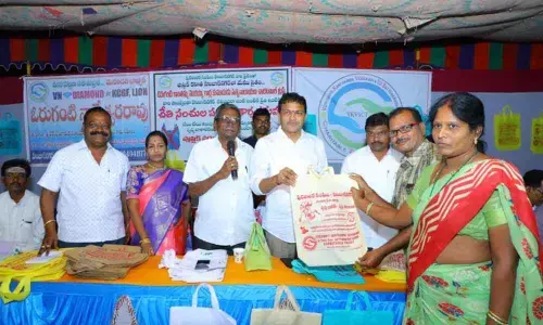 Huzurnagar MLA launches cloth bag distribution drive