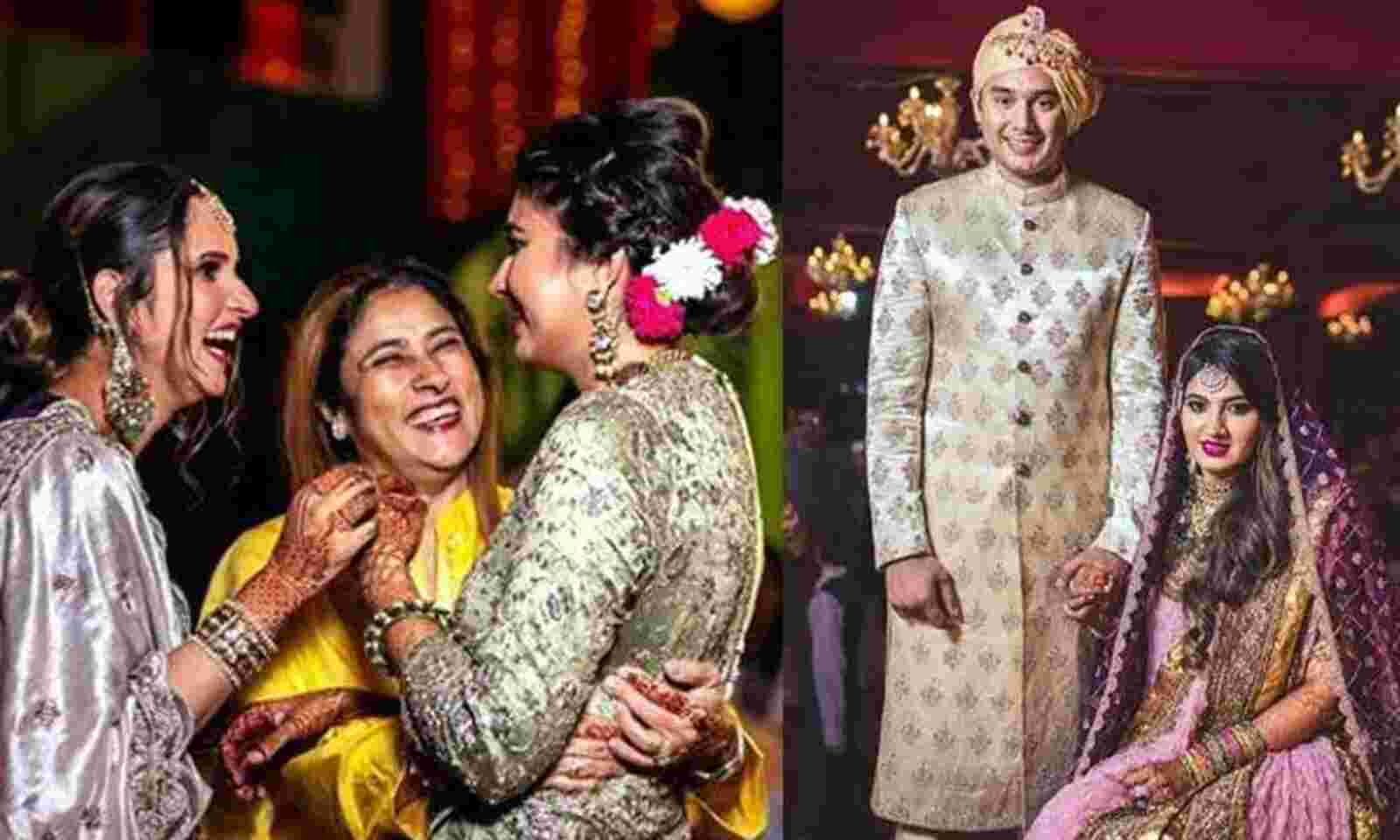 1000px x 600px - Sania Mirza's sister Anam looks Magical on her Wedding Reception with  husband Asaduddin