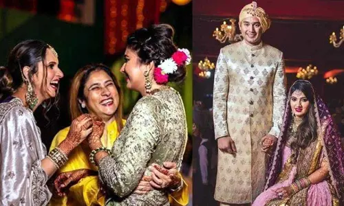 Sania Mirzas sister Anam  looks Magical on her Wedding Reception with husband Asaduddin