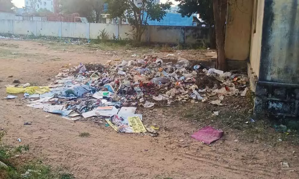 Garbage dumped at community hall in Serilingampally